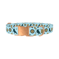 Mystical Crow Dog Collar - metal rose gold