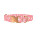 Pink Snowflake Pattern Dog Collar - metal rose gold