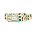 St. Patrick's Clover Bow Dog Collar - plastic silver