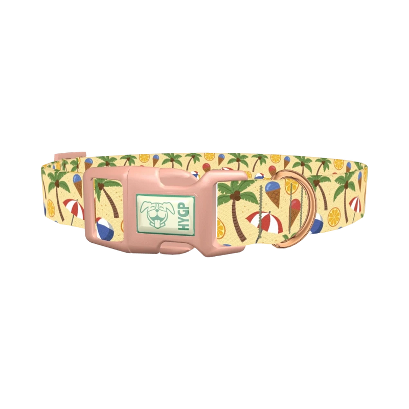 Beach Summer Dog Collar - plastic rose gold