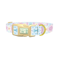 Pastel Tie-Dye Dog Collar - plastic gold