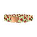 Strawberry Pattern Dog Collar - metal rose gold