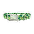 Tropical Jungle Leaves Dog Collar - plastic silver