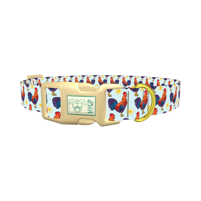 Rooster Sun Dog Collar - plastic gold