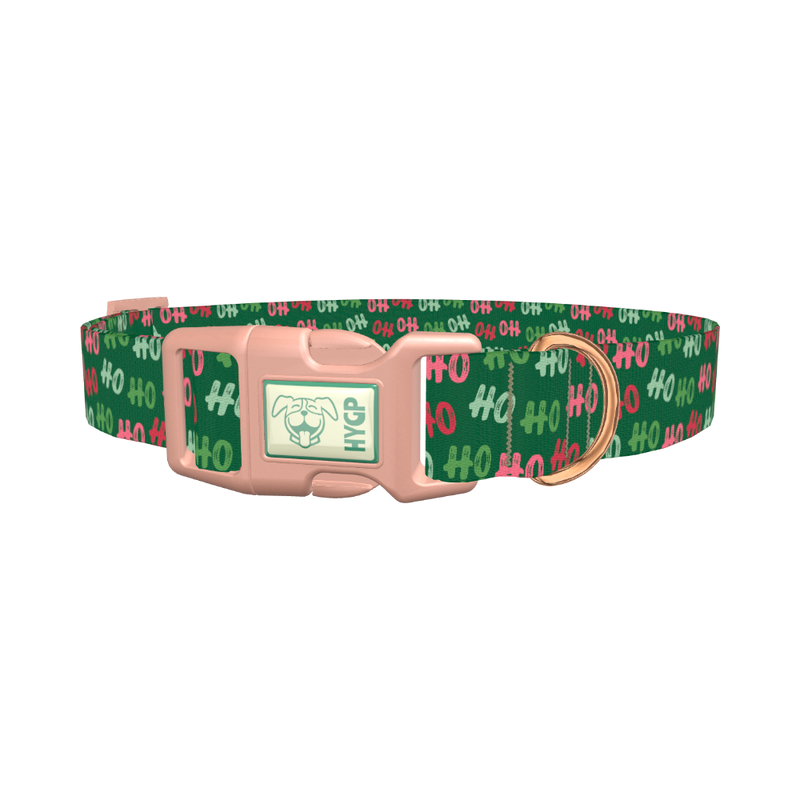 Christmas HoHo Dog Collar - plastic rose gold