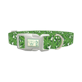 Leaf Pattern Dog Collar - plastic silver