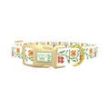 Cross Stitch Flower Dog Collar - plastic gold