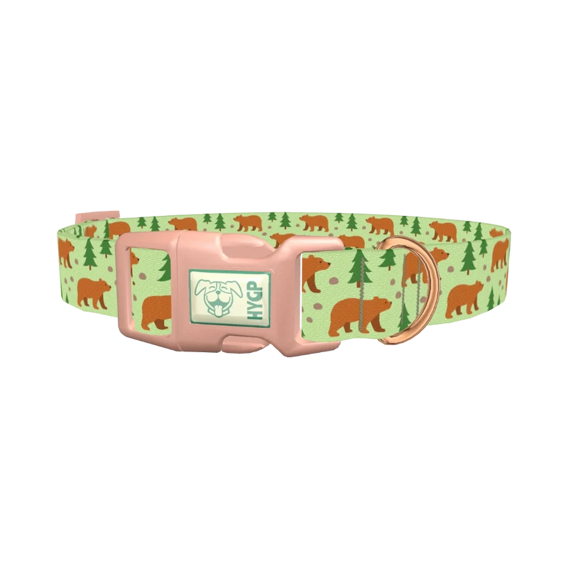 Forest Bear Dog Collar - plastic rose gold