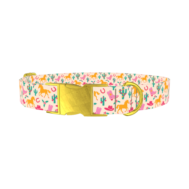 Christmas Western Dog Collar - plastic gold