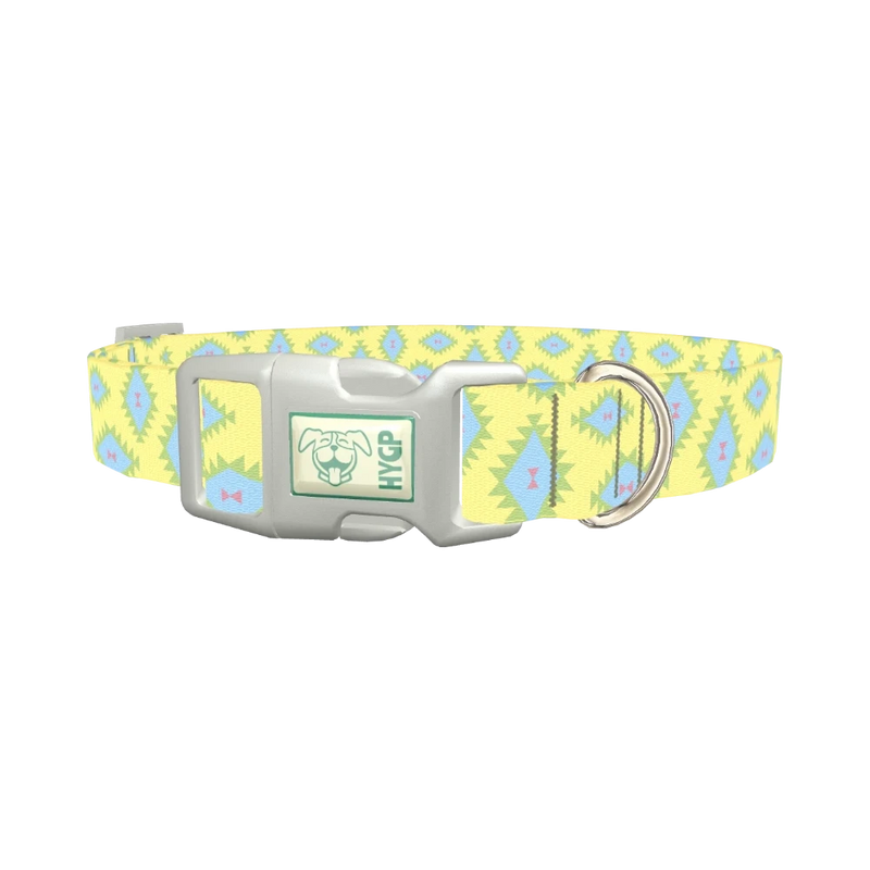 Geometric Diamond Dog Collar - plastic silver