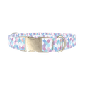 Pastel Mermaid Scale Dog Collar - metal silver