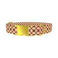Geometric Cross Dog Collar - metal gold