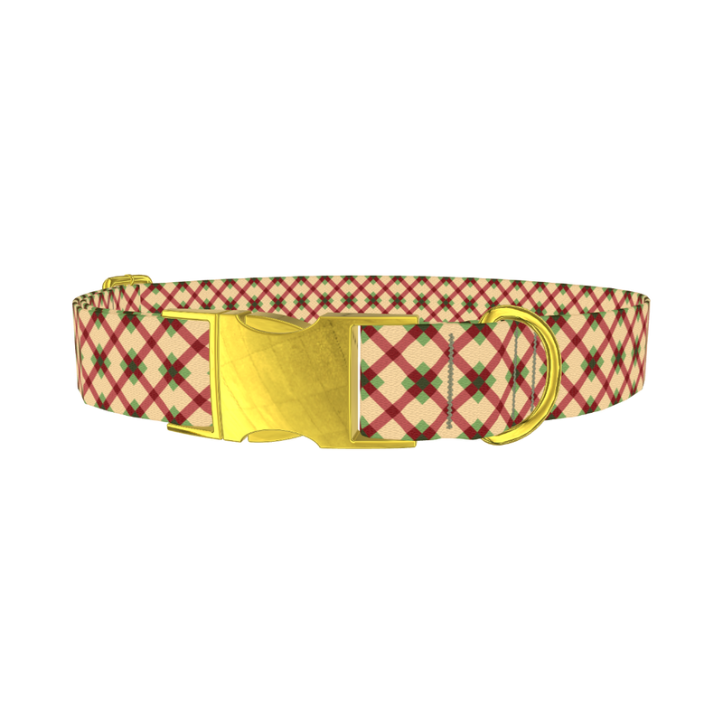 Geometric Cross Dog Collar - metal gold