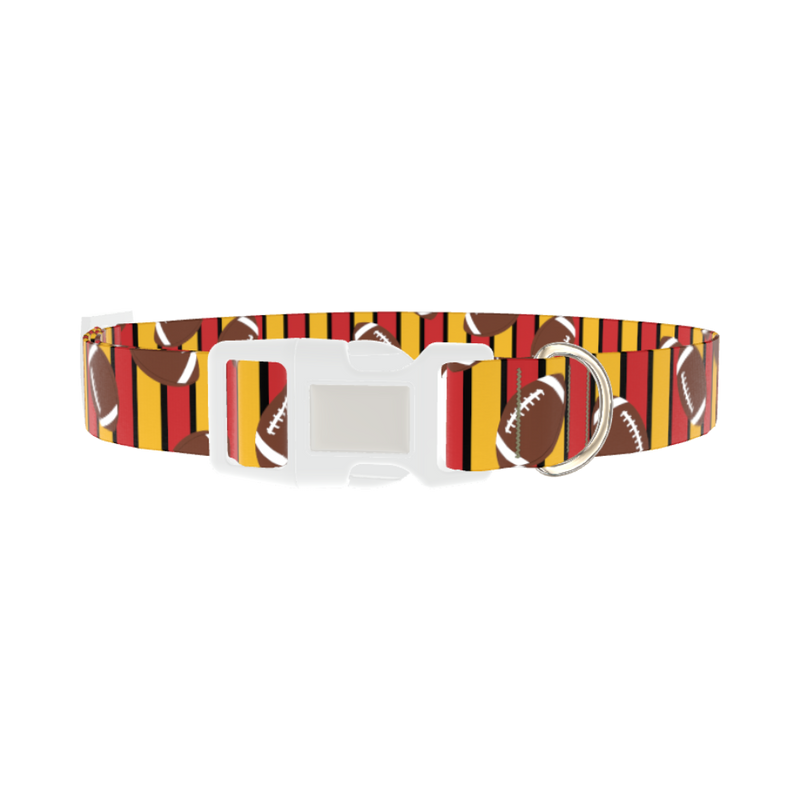 Football Stripe Dog Collar - plastic silver