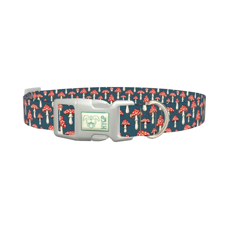 Halloween Mushroom Dog Collar - plastic silver