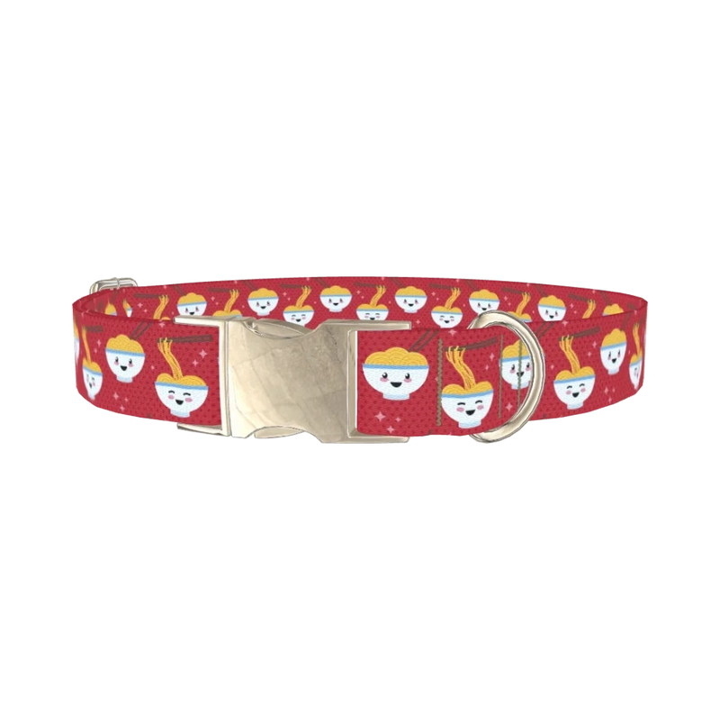 Cute Noodle Dog Collar - metal silver