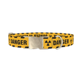 Hazard Warning Dog Collar - metal silver