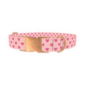 Pastel Pink Heart Dog Collar - metal rose gold