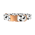 Striped Bat Halloween Dog Collar - metal rose gold