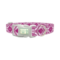 Pink Spiral Tie-Dye Dog Collar - plastic silver