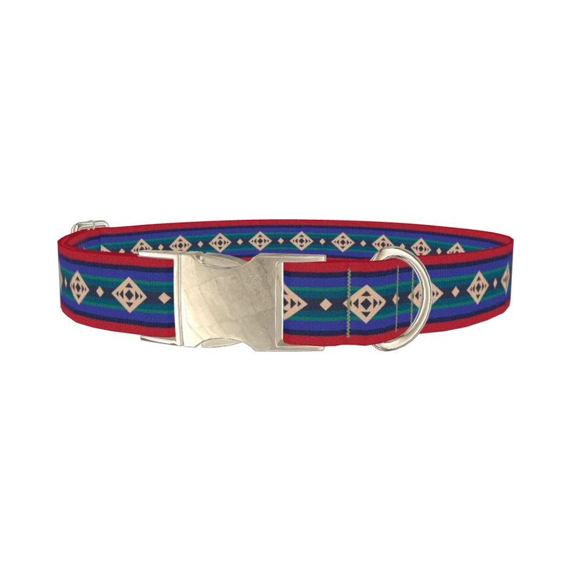 Geometric Rhombus Dog Collar - metal silver