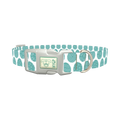 Teal Easter Egg Pattern Dog Collar - plastic silver