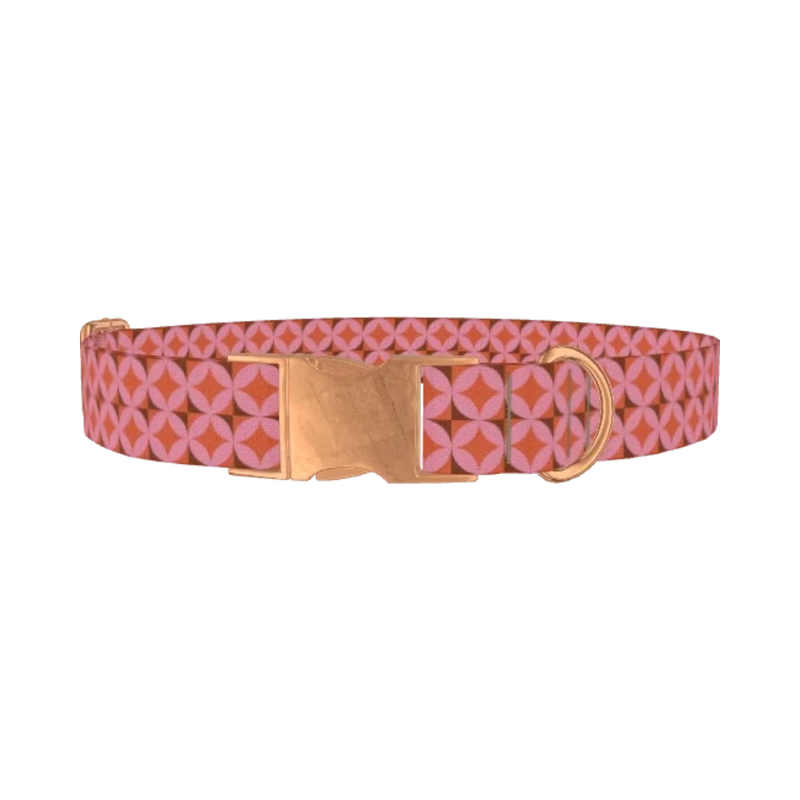 Geometric Star Dog Collar - metal rose gold
