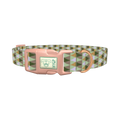 Geometric Rhombus Pattern Dog Collar - plastic rose gold