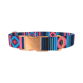 Geometric Star Stripe Dog Collar - metal rose gold