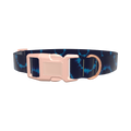 Tie Dye Circle Dog Collar - plastic gold