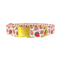 Pink Strawberry Pattern Dog Collar - metal gold