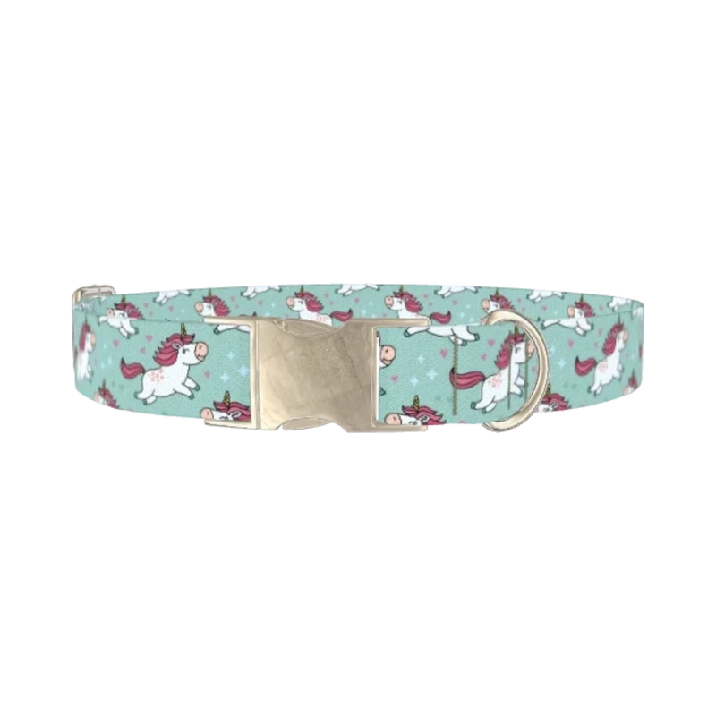 Unicorn Fantasy Dog Collar - metal silver