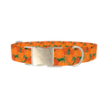 Floral Marigold Dog Collar - metal silver