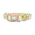 Floral Yellow Lily Dog Collar - plastic rose gold