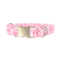 Peace Flower Dog Collar - metal gold
