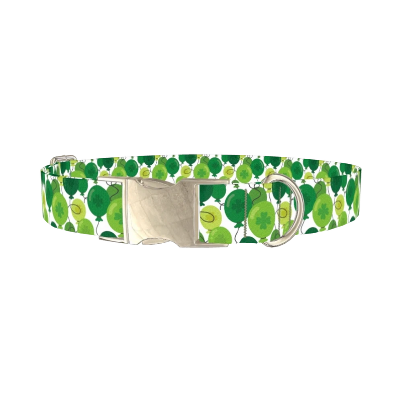 St. Patrick's Balloon Dog Collar - metal silver