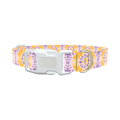 Yellow Purple Tie-Dye Dog Collar - plastic rose gold