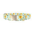 Floral Yellow Lily Dog Collar - metal silver