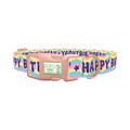 Birthday Chevron Dog Collar - plastic rose gold