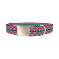 Alien Pattern Dog Collar - metal silver