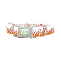 Red Flame Dog Collar - plastic silver