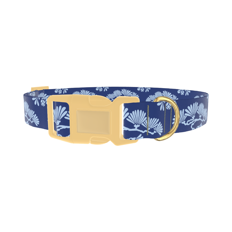 Japanese Tree Pattern Dog Collar - plastic gold