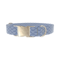 Geometric Wave Dog Collar - metal silver