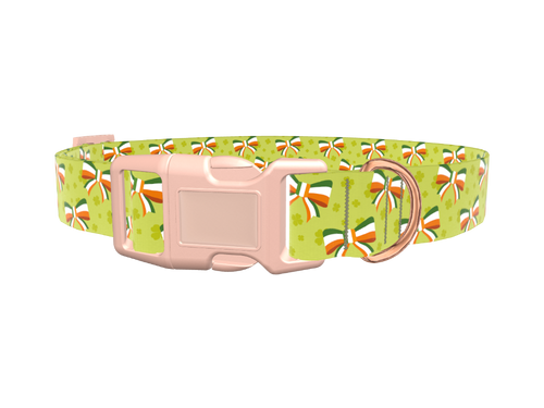 Shamrock Irish Bow Dog Collar
