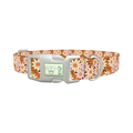 Retro Floral Dog Collar - plastic silver