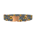 Bee Sunflower Dog Collar - metal rose gold