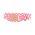 White Daisy Pink Dog Collar - plastic rose gold