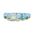 Beach Vacation Dog Collar - plastic silver