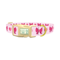Ribbon Heart Dog Collar - plastic gold