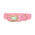 Pink Graphic Heart Dog Collar - plastic rose gold